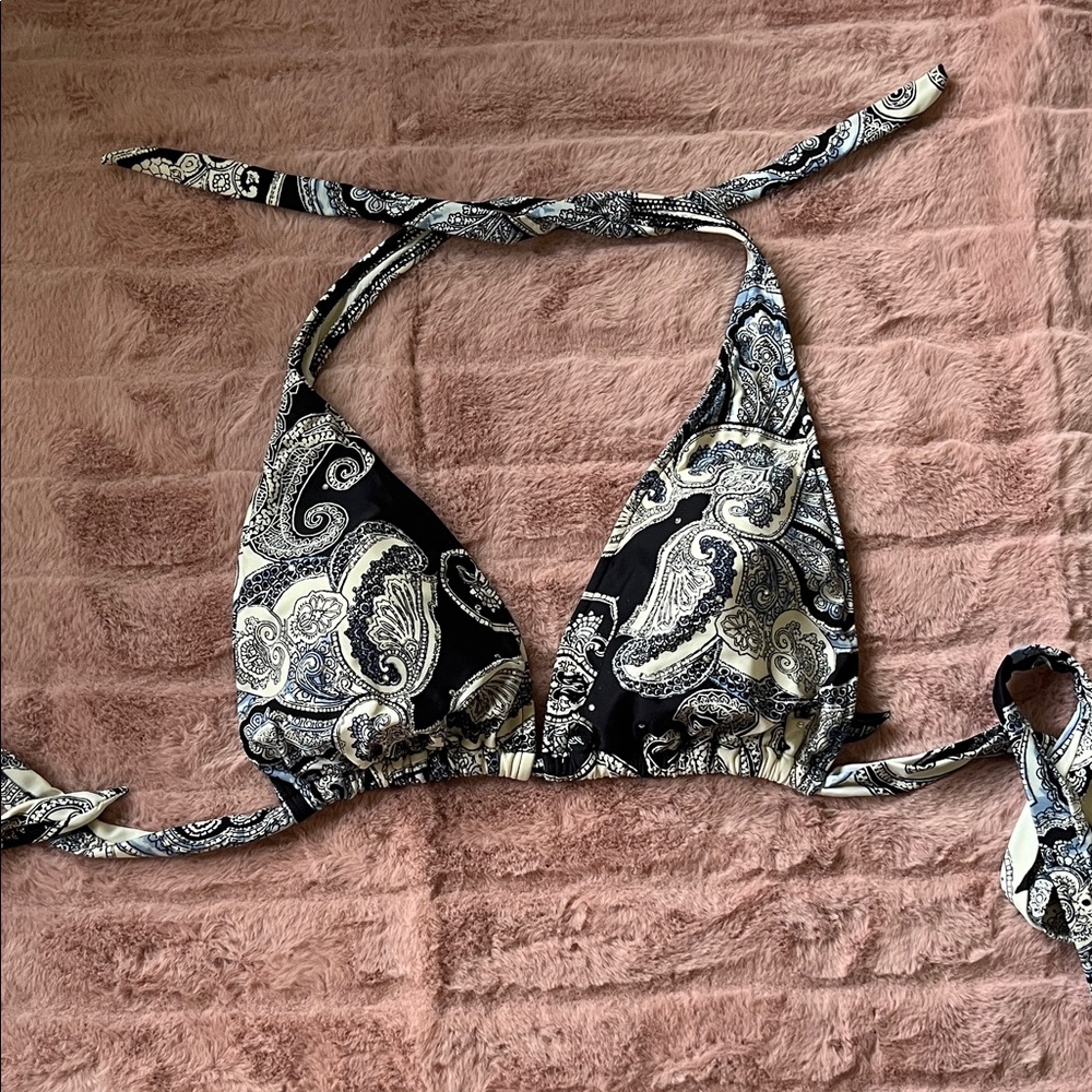 White House Black Market Paisley Bikini - Black and White size Large